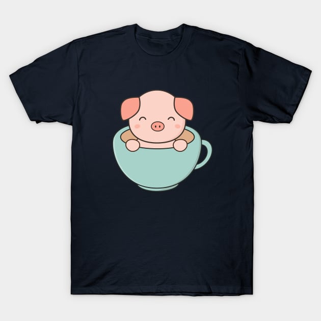 Kawaii Cute Pig T-Shirt by happinessinatee